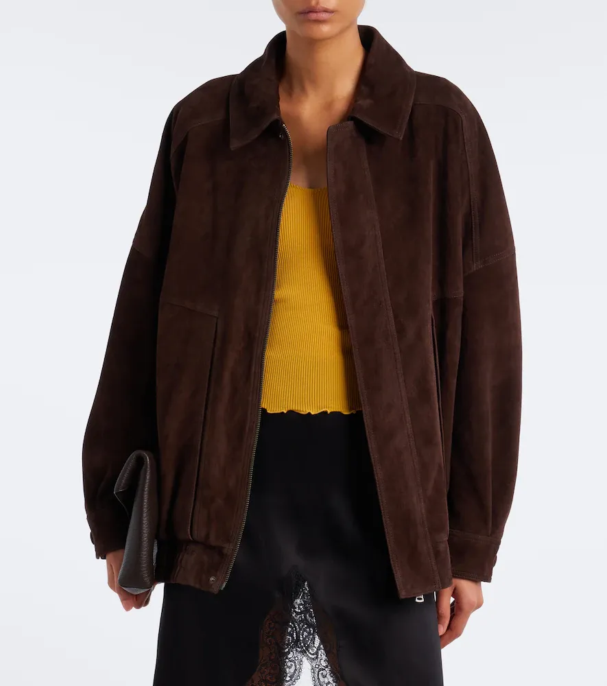 Nour Hammour Dalma suede blouson jacket | Thumbnail 2 Nour Hammour Dalma suede blouson jacket | Thumbnail 2