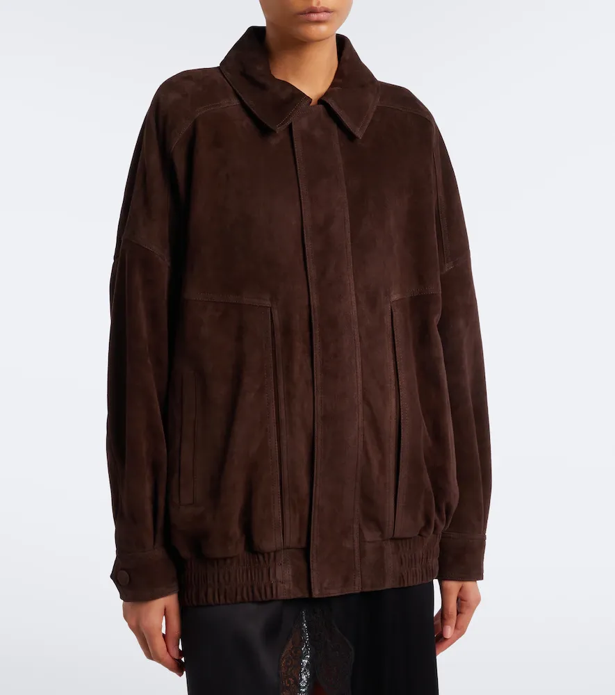 Nour Hammour Dalma suede blouson jacket | Thumbnail 5 Nour Hammour Dalma suede blouson jacket | Thumbnail 5