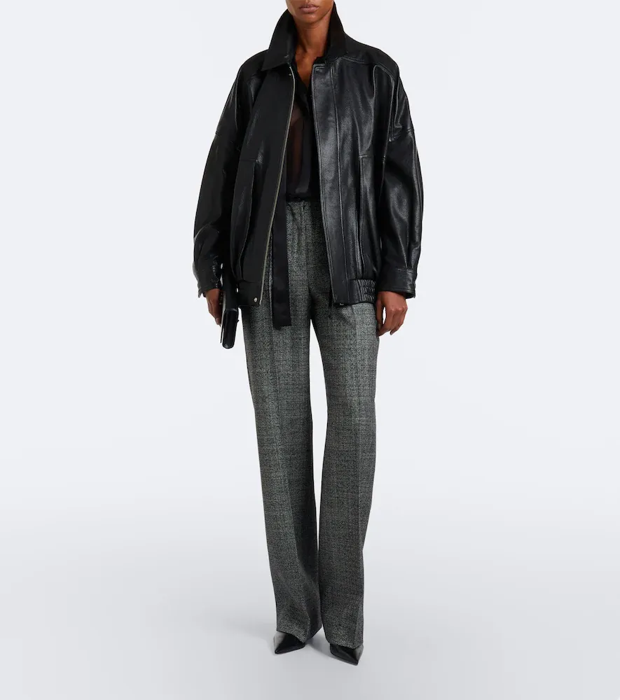 Nour Hammour Dalma leather blouson jacket | Thumbnail 3 Nour Hammour Dalma leather blouson jacket | Thumbnail 3