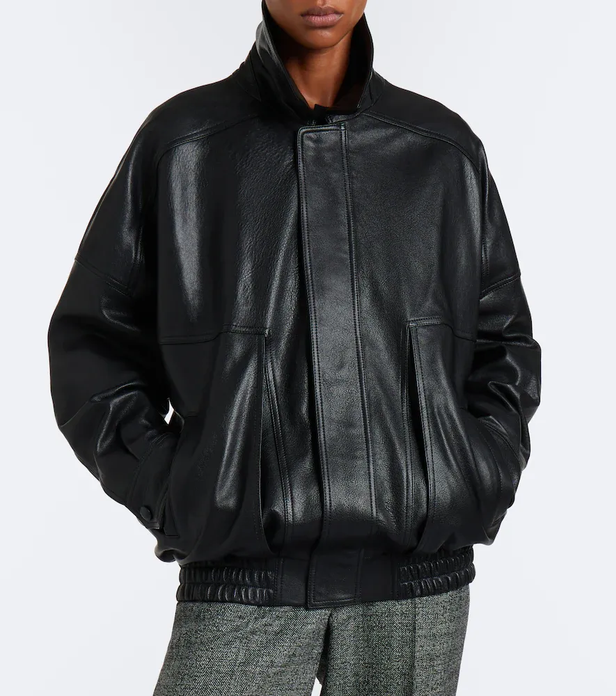 Nour Hammour Dalma leather blouson jacket | Thumbnail 4 Nour Hammour Dalma leather blouson jacket | Thumbnail 4