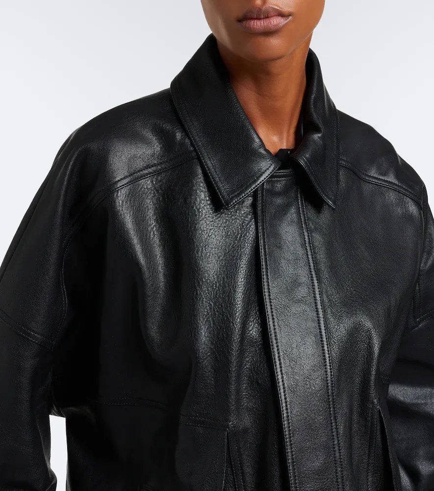 Nour Hammour Dalma leather blouson jacket | Thumbnail 7 Nour Hammour Dalma leather blouson jacket | Thumbnail 7