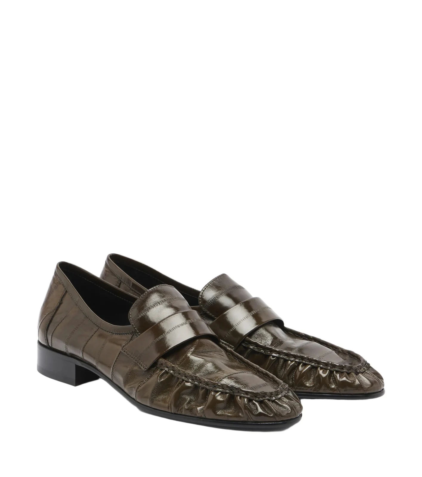 Soft eel leather loafers