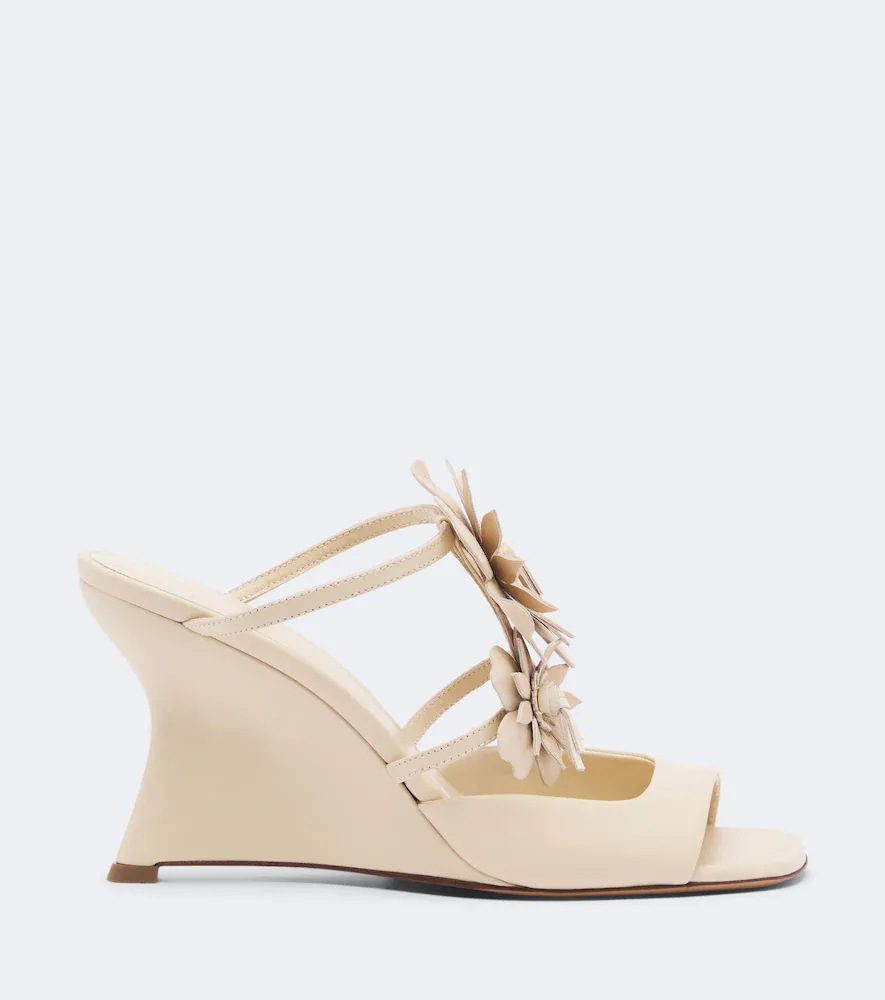Zimmermann Belara floral-appliqué leather wedge mules | Thumbnail 2 Zimmermann Belara floral-appliqué leather wedge mules | Thumbnail 2