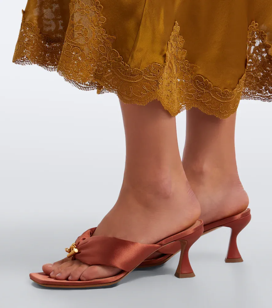 Zimmermann Idle embellished satin thong sandals | Thumbnail 6