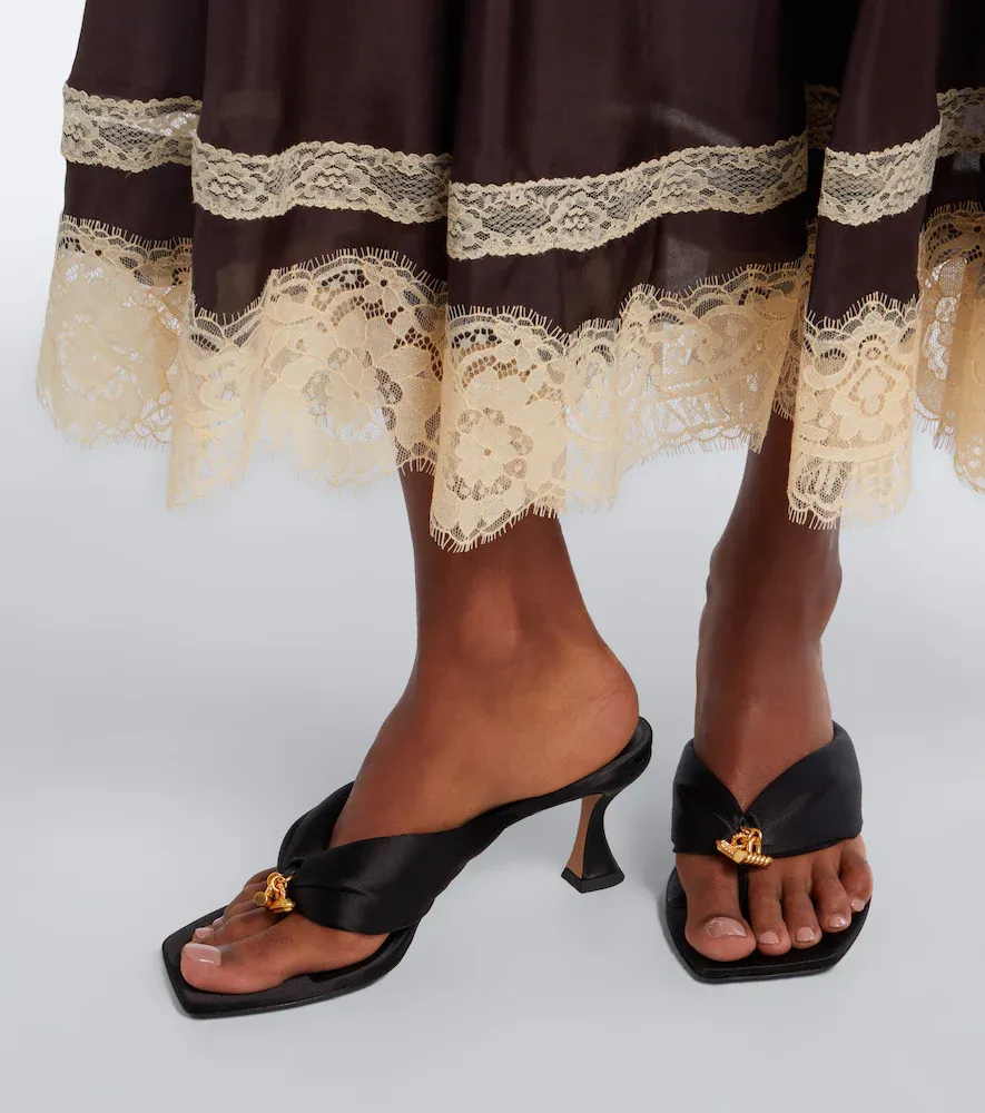 Zimmermann Idle embellished satin thong sandals | Thumbnail 6 Zimmermann Idle embellished satin thong sandals | Thumbnail 6