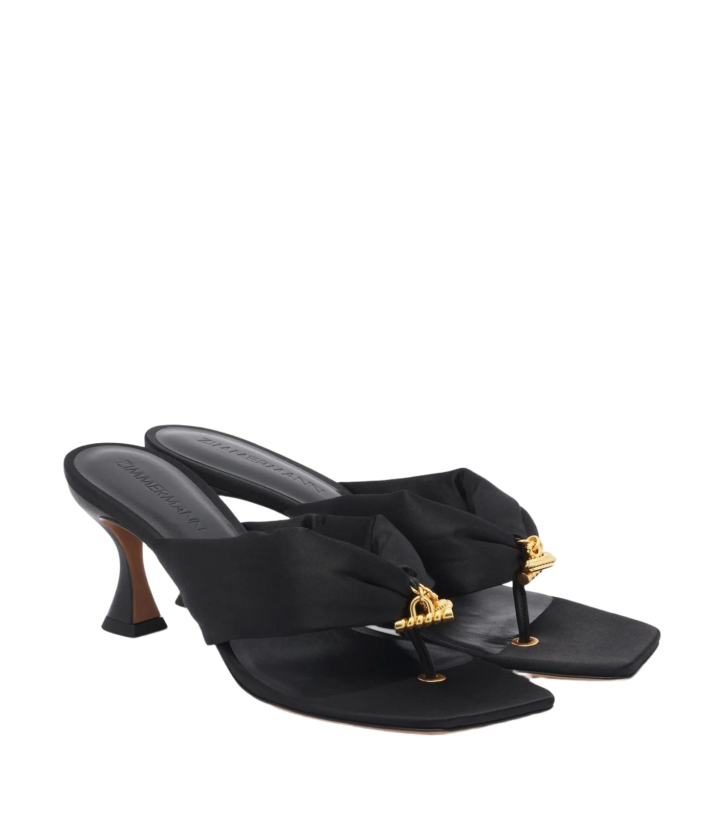 Idle embellished satin thong sandals
