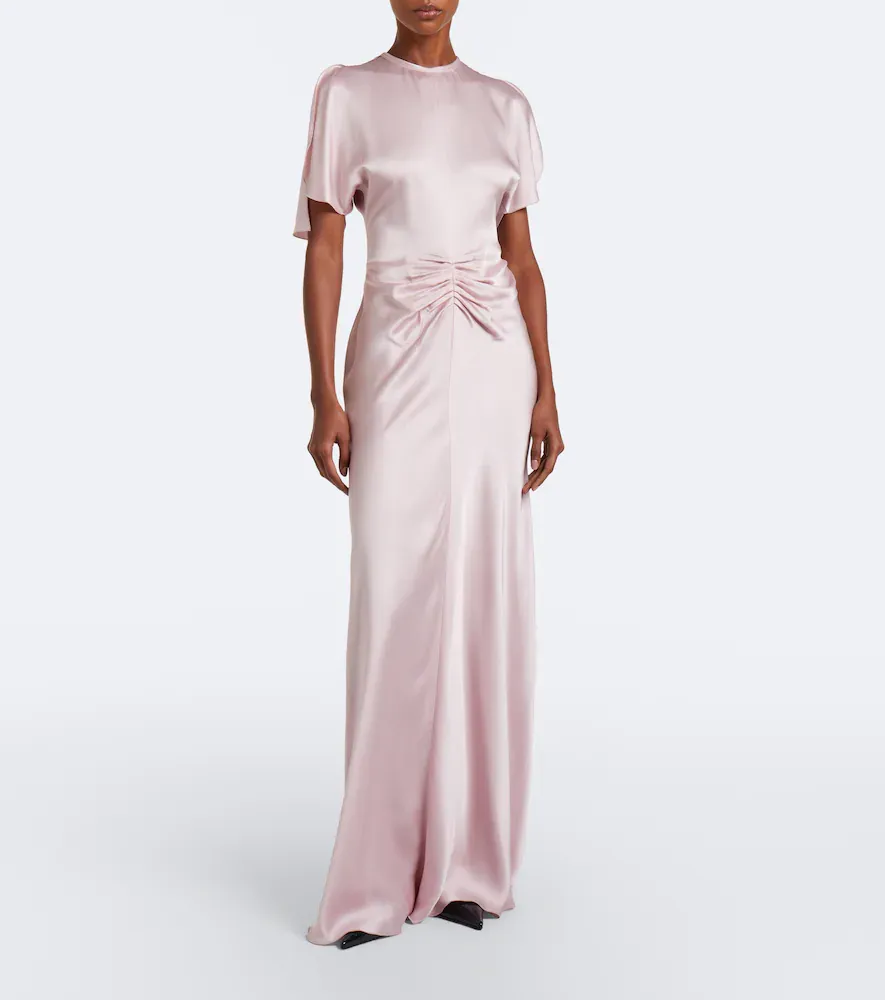 Victoria Beckham Isabella gathered crêpe satin gown | Thumbnail 2