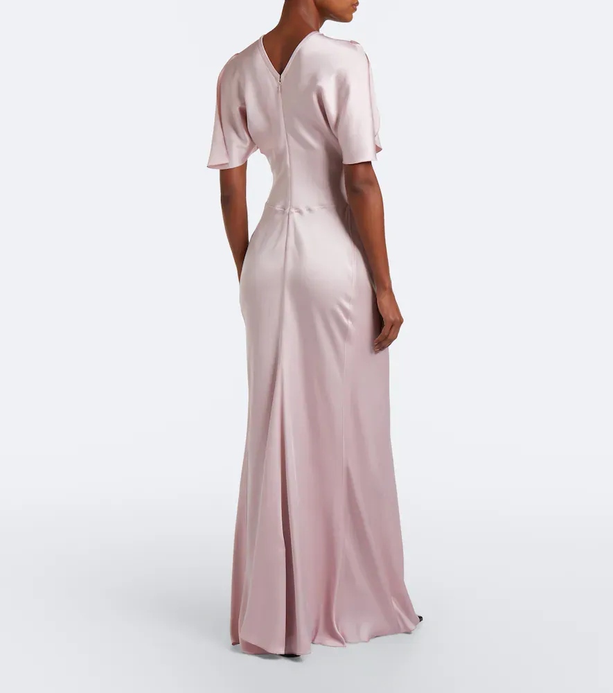 Victoria Beckham Isabella gathered crêpe satin gown | Thumbnail 4