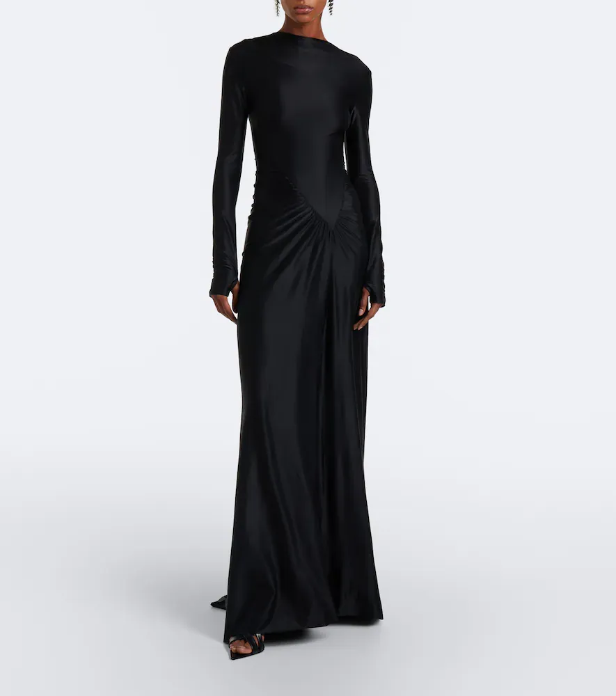 Victoria Beckham Gathered jersey gown | Thumbnail 3 Victoria Beckham Gathered jersey gown | Thumbnail 3