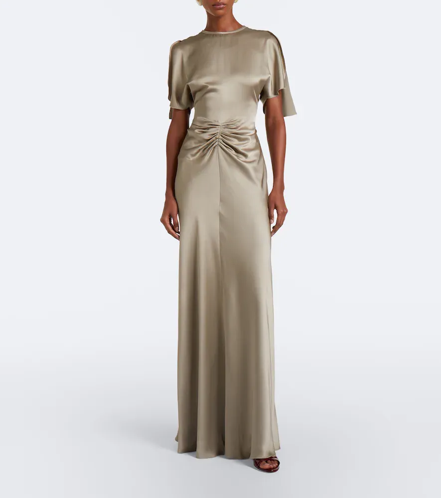Victoria Beckham Isabella gathered crêpe satin gown | Thumbnail 2
