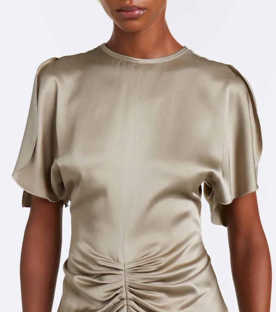 Victoria Beckham Isabella gathered crêpe satin gown | Thumbnail 3