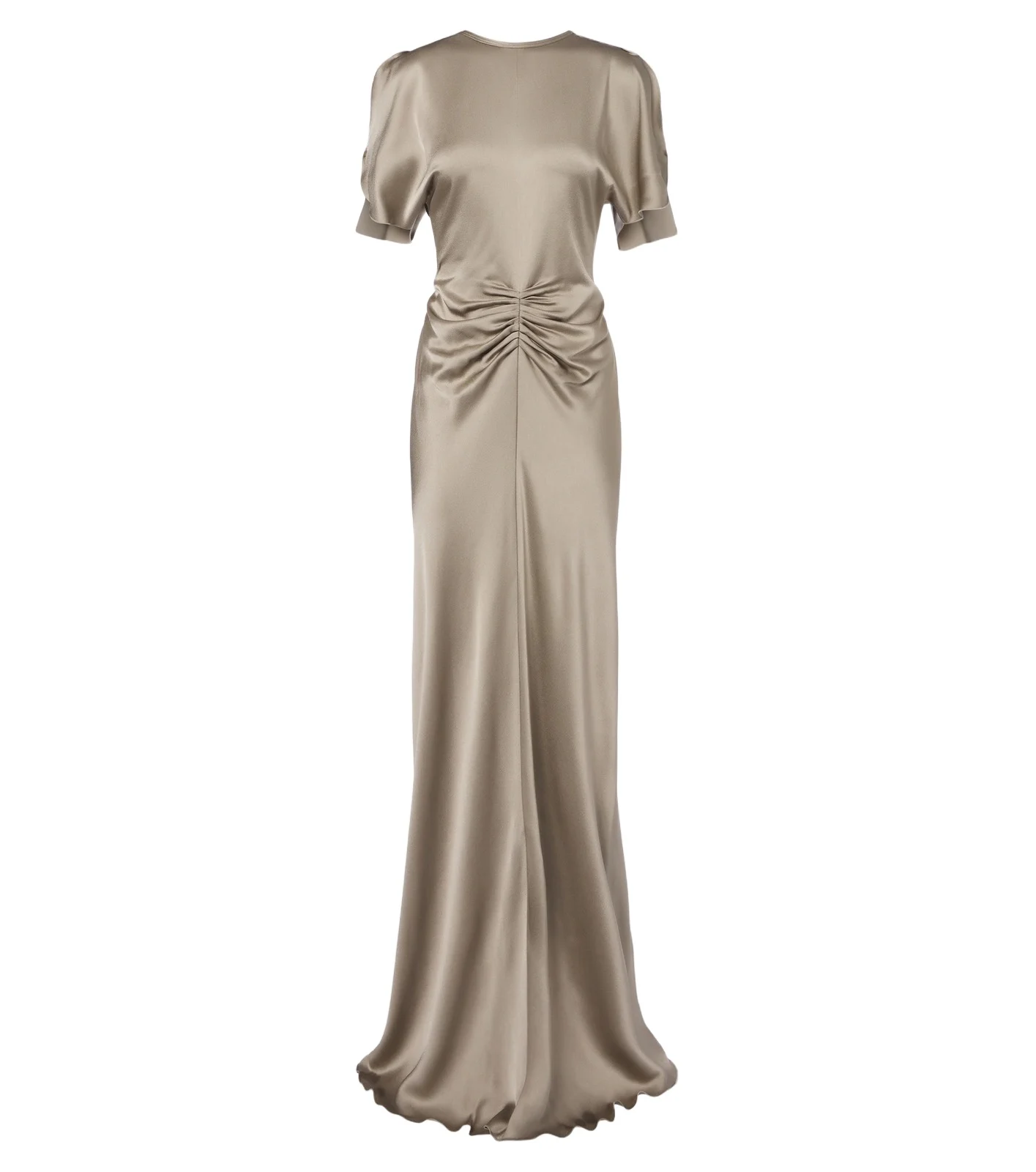 Isabella gathered crêpe satin gown