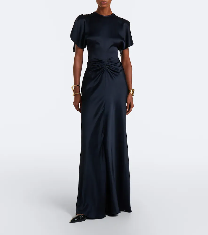 Victoria Beckham Isabella gathered crêpe satin gown | Thumbnail 5