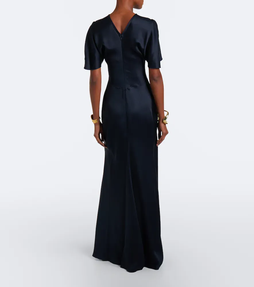 Victoria Beckham Isabella gathered crêpe satin gown | Thumbnail 6