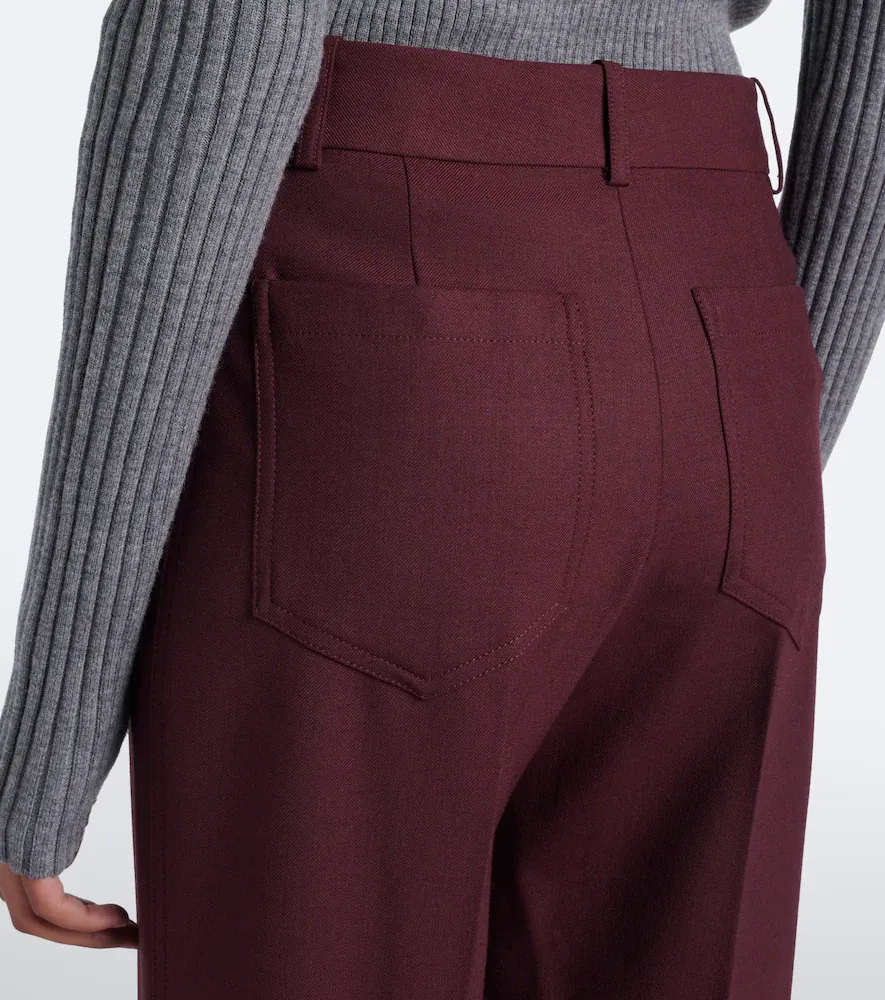 Victoria Beckham Alina flannel wide-leg pants | Thumbnail 4 Victoria Beckham Alina flannel wide-leg pants | Thumbnail 4