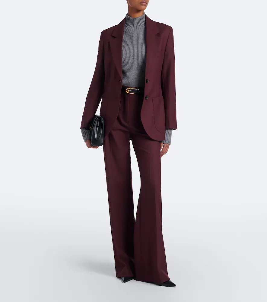 Victoria Beckham Alina flannel wide-leg pants | Thumbnail 6 Victoria Beckham Alina flannel wide-leg pants | Thumbnail 6