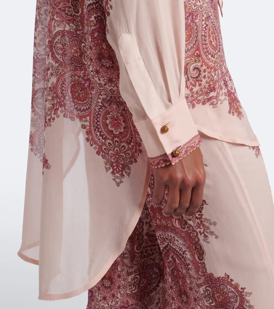 Zimmermann Clash paisley tie-neck georgette shirt | Thumbnail 3