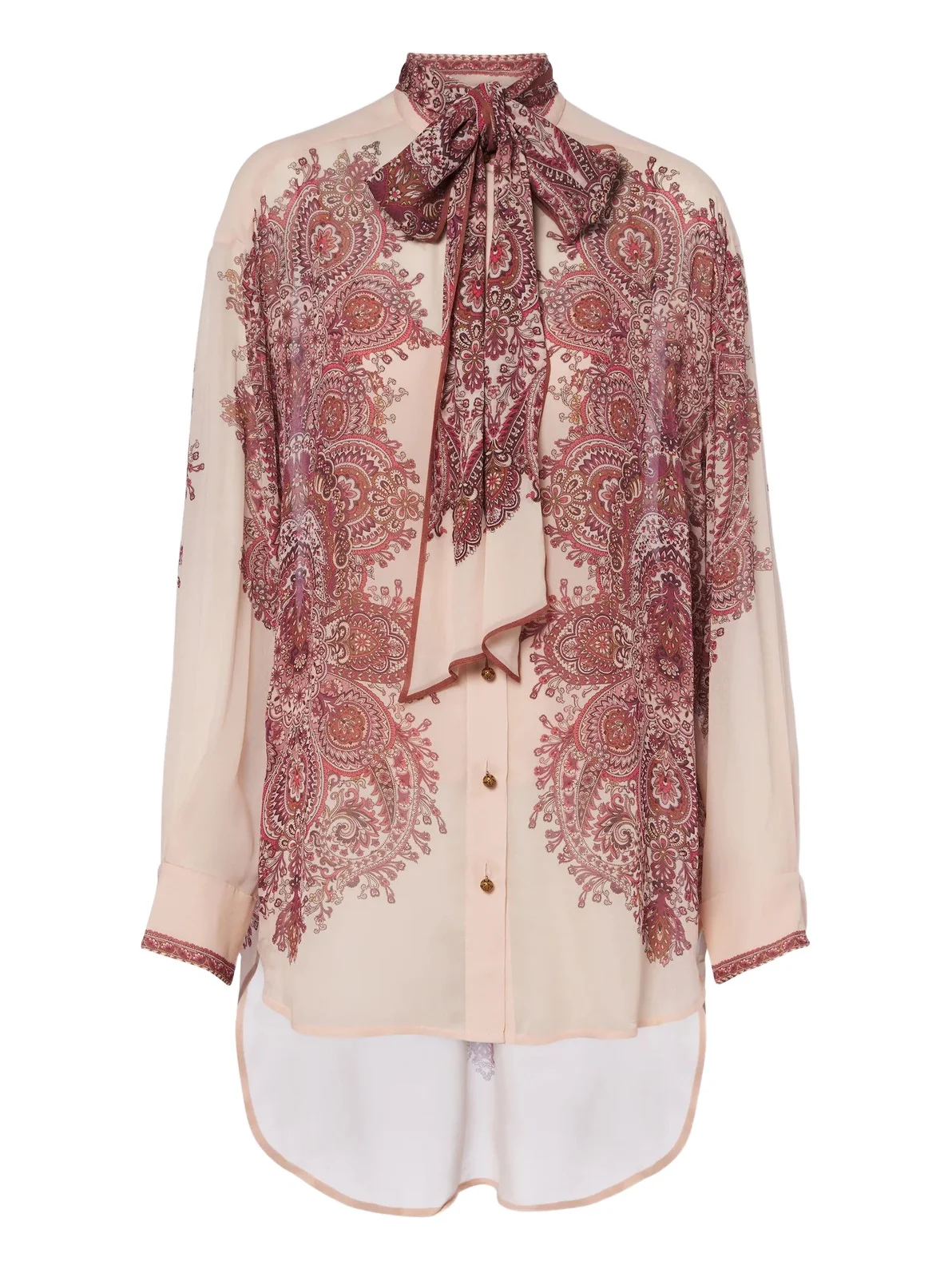 Clash paisley tie-neck georgette shirt Clash paisley tie-neck georgette shirt
