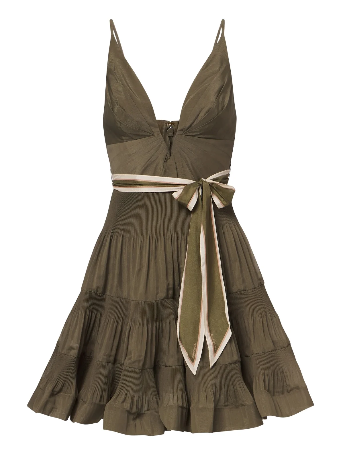 Bow-detail pleated minidress