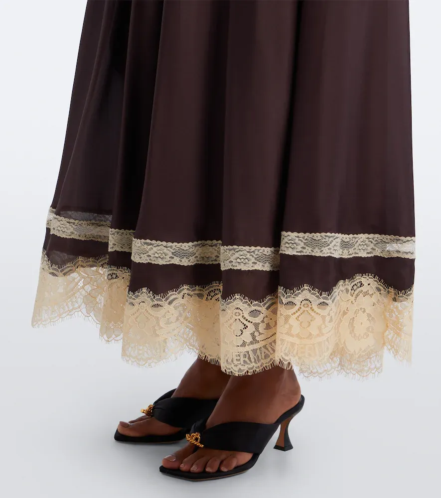 Zimmermann Echo lace-trimmed silk midi dress | Thumbnail 2 Zimmermann Echo lace-trimmed silk midi dress | Thumbnail 2