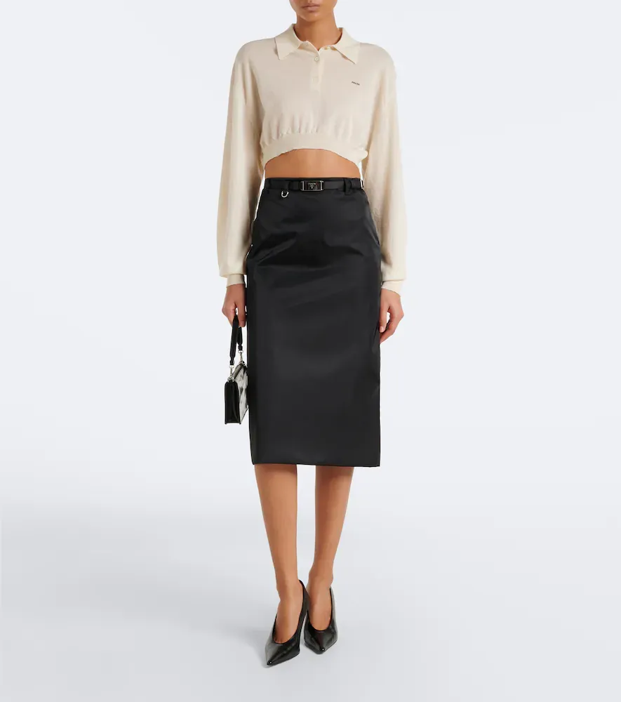 Prada Cropped cashmere polo sweater | Thumbnail 2 Prada Cropped cashmere polo sweater | Thumbnail 2