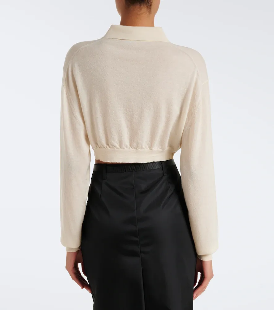 Prada Cropped cashmere polo sweater | Thumbnail 5 Prada Cropped cashmere polo sweater | Thumbnail 5