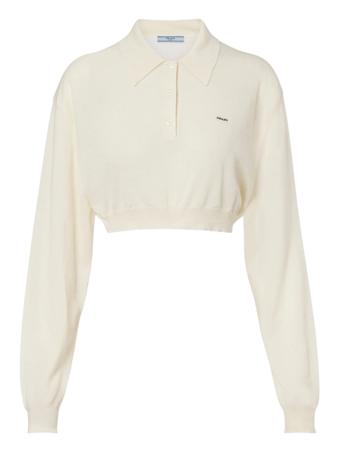 Cropped cashmere polo sweater Cropped cashmere polo sweater