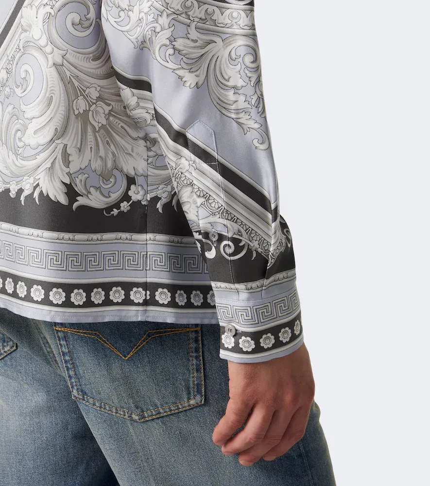 Versace Neoclassical Barocco silk twill shirt | Thumbnail 7 Versace Neoclassical Barocco silk twill shirt | Thumbnail 7