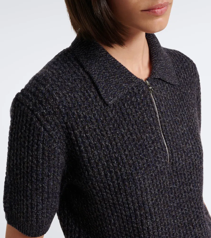 Prada Wool and cashmere mouliné polo sweater | Thumbnail 3 Prada Wool and cashmere mouliné polo sweater | Thumbnail 3