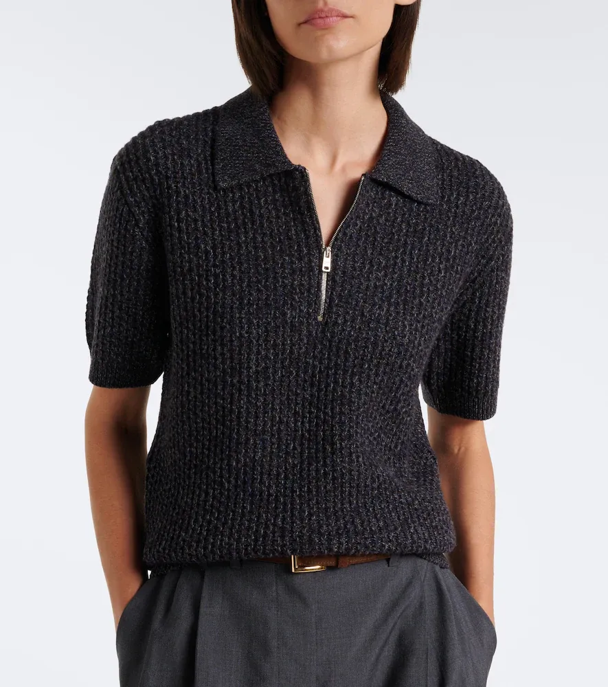 Prada Wool and cashmere mouliné polo sweater | Thumbnail 5 Prada Wool and cashmere mouliné polo sweater | Thumbnail 5