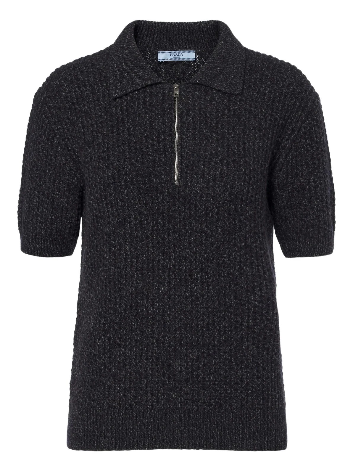 Wool and cashmere mouliné polo sweater Wool and cashmere mouliné polo sweater