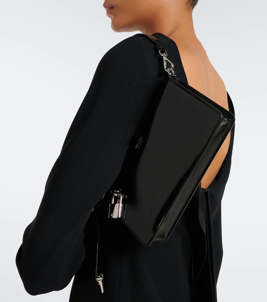 Prada Leather pouch with strap | Thumbnail 6 Prada Leather pouch with strap | Thumbnail 6