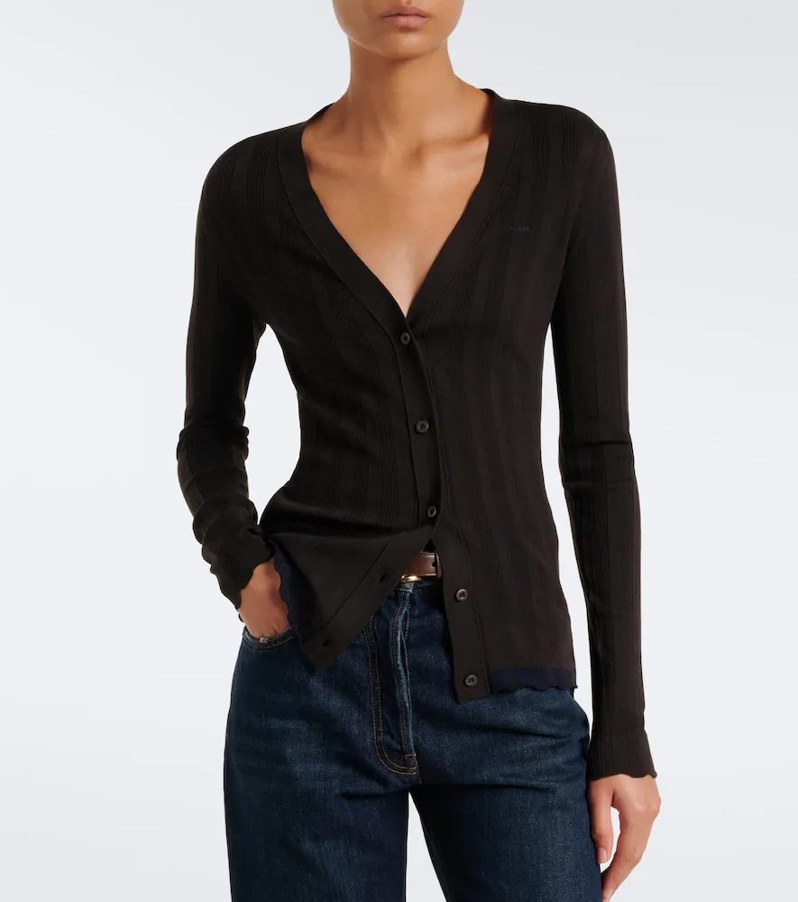 Prada Ribbed-knit wool and cotton cardigan | Thumbnail 5