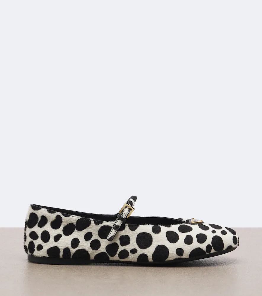 Prada Cow-print calf hair Mary Jane flats | Thumbnail 2 Prada Cow-print calf hair Mary Jane flats | Thumbnail 2