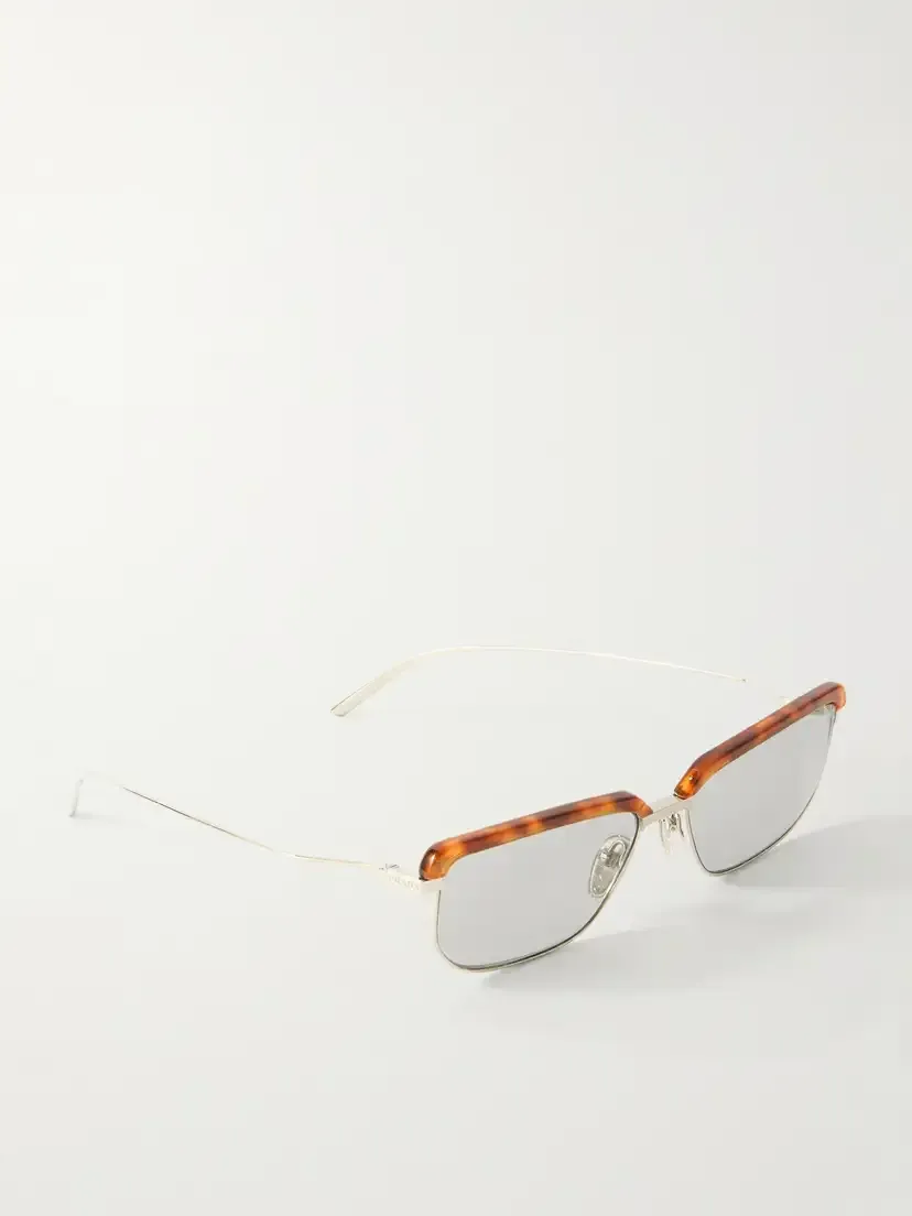 PRADA EYEWEAR Square-frame Silver-tone Titanium And Tortoiseshell Acetate Sunglasses | Thumbnail 3 PRADA EYEWEAR Square-frame Silver-tone Titanium And Tortoiseshell Acetate Sunglasses | Thumbnail 3