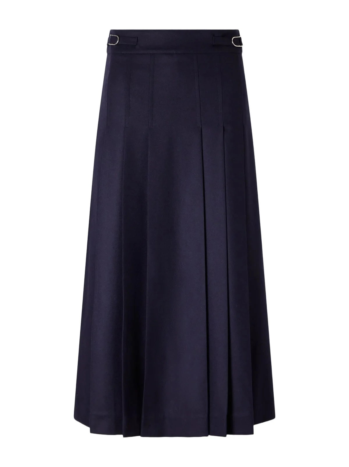Gabriela Hearst Wesley Pleated Wool And Cashmere-blend Twill Midi Skirt