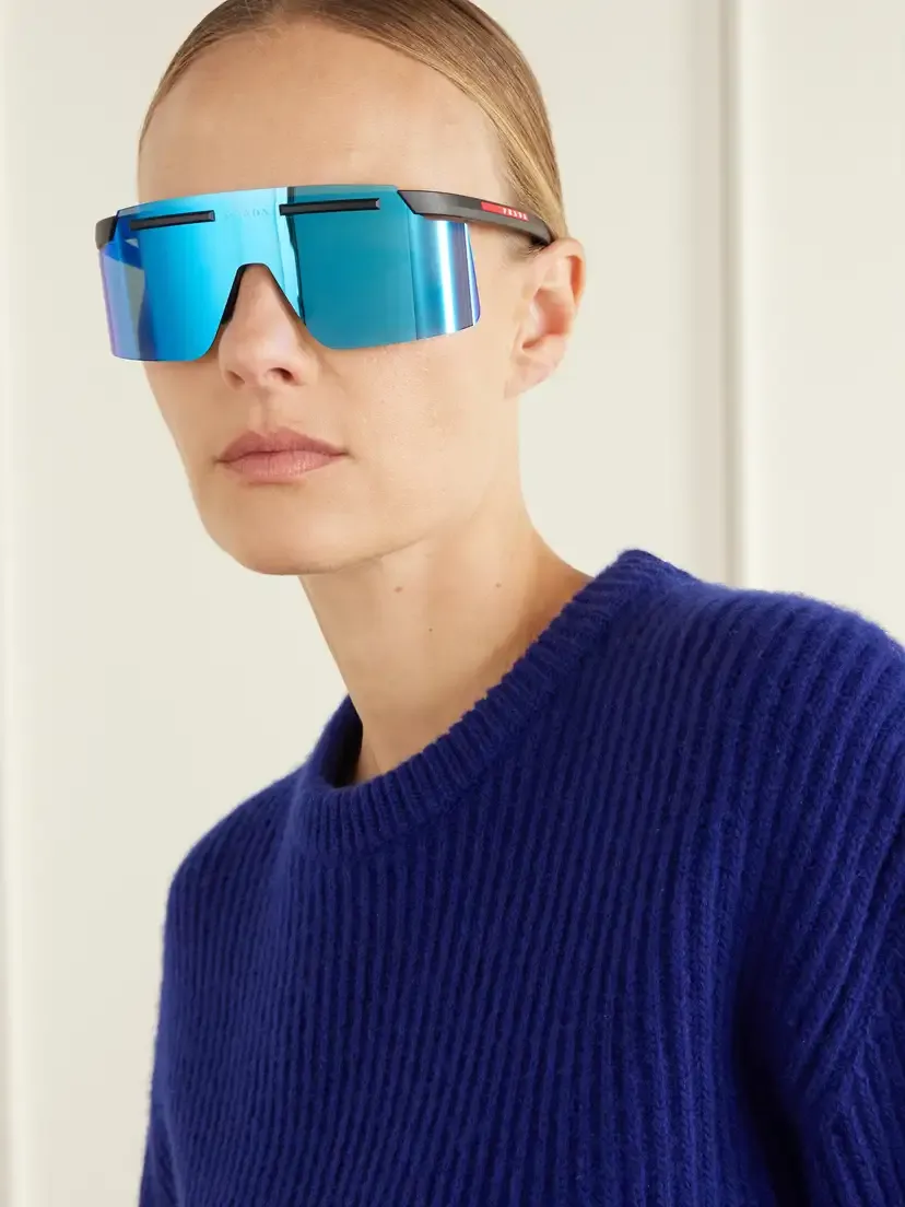 PRADA EYEWEAR Shield D-frame Acetate Sunglasses | Thumbnail 2 PRADA EYEWEAR Shield D-frame Acetate Sunglasses | Thumbnail 2
