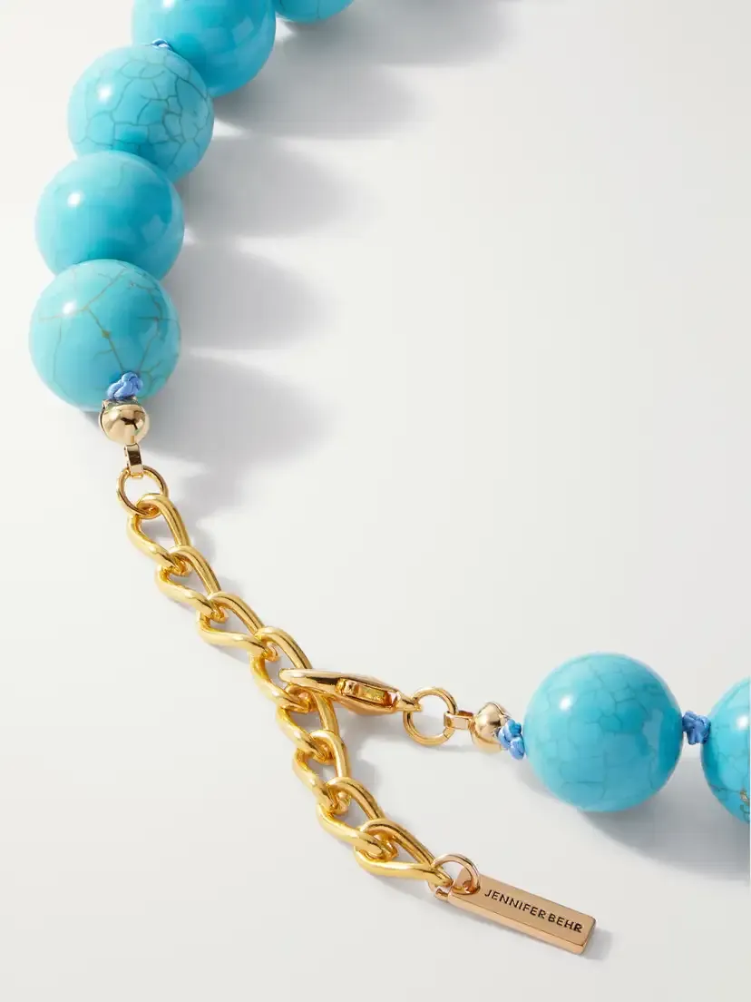 Jennifer Behr Louisa Gold-plated Turquoise Necklace | Thumbnail 3