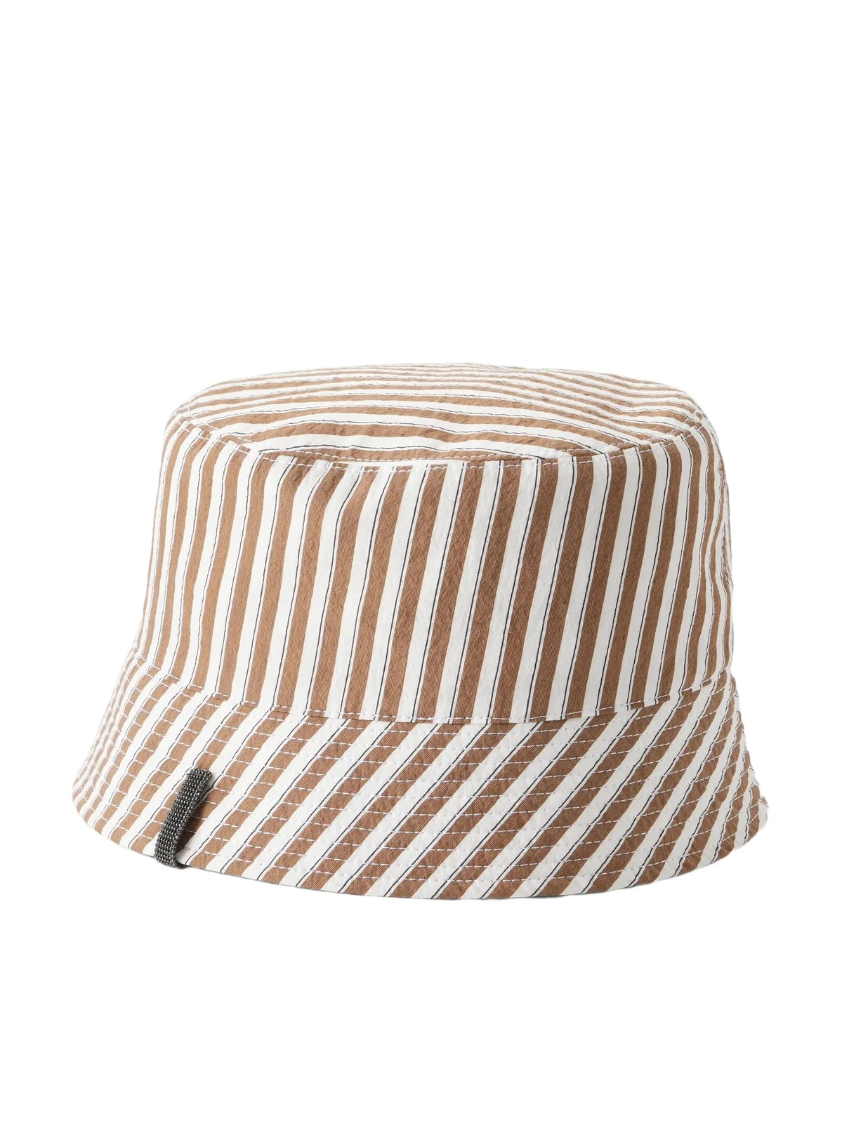 Brunello Cucinelli Monili-embellished Striped Cotton-blend Twill Bucket Hat