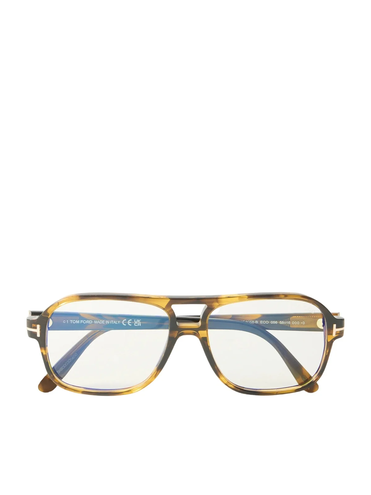 Tom Ford Aviator-style Double-bridge Tortoiseshell Acetate Glasses