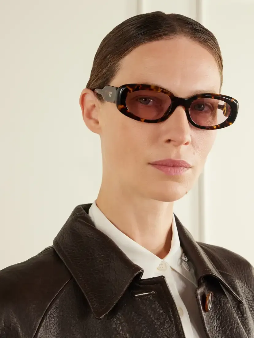 Miu Miu Eyewear Round-frame Tortoiseshell Acetate Sunglasses | Thumbnail 2