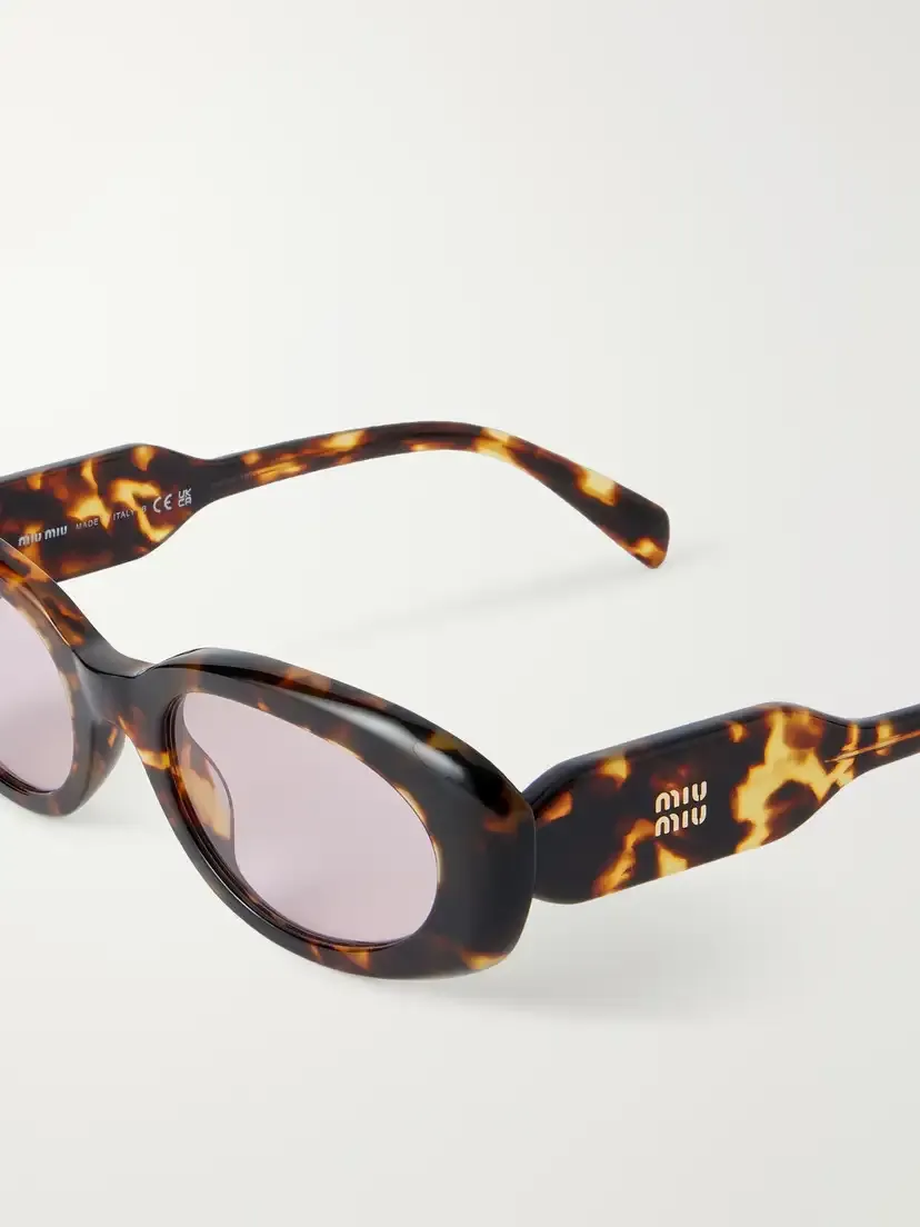 Miu Miu Eyewear Round-frame Tortoiseshell Acetate Sunglasses | Thumbnail 4