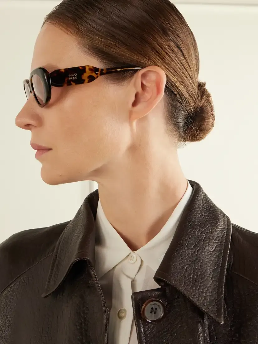 Miu Miu Eyewear Round-frame Tortoiseshell Acetate Sunglasses | Thumbnail 5