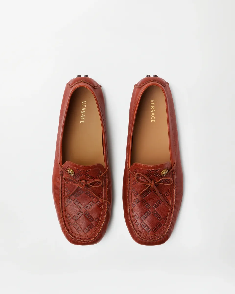 Versace Robin Leather Driving Shoes | Thumbnail 2 Versace Robin Leather Driving Shoes | Thumbnail 2