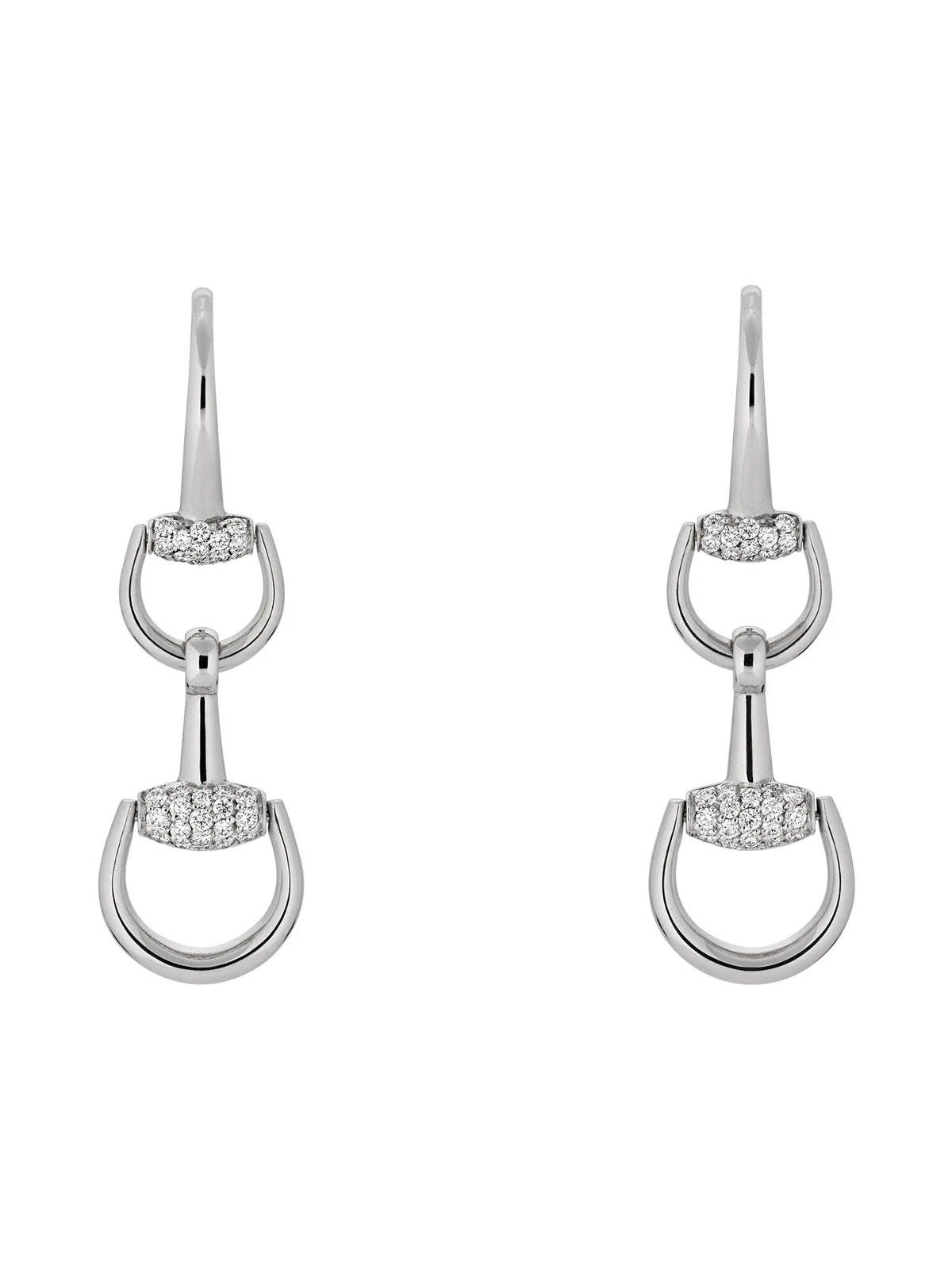 Gucci Horsebit 18K Drop Diamond Earrings