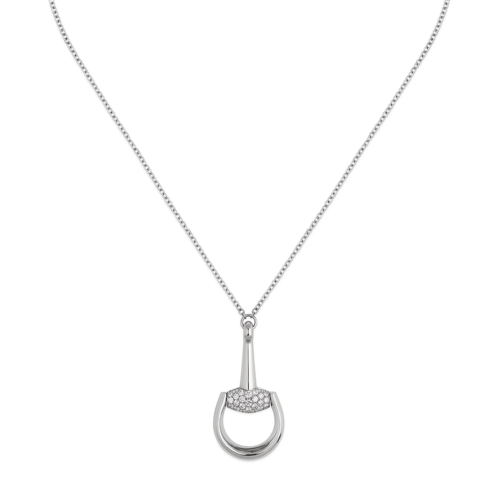 Gucci Horsebit Diamond 18k Pendant Necklace