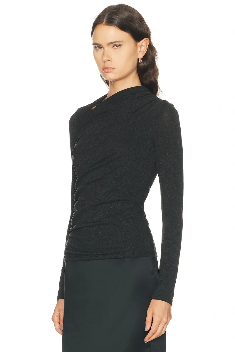 ENZA COSTA Lurex Jersey Long Sleeve Slash Top | Thumbnail 3 ENZA COSTA Lurex Jersey Long Sleeve Slash Top | Thumbnail 3