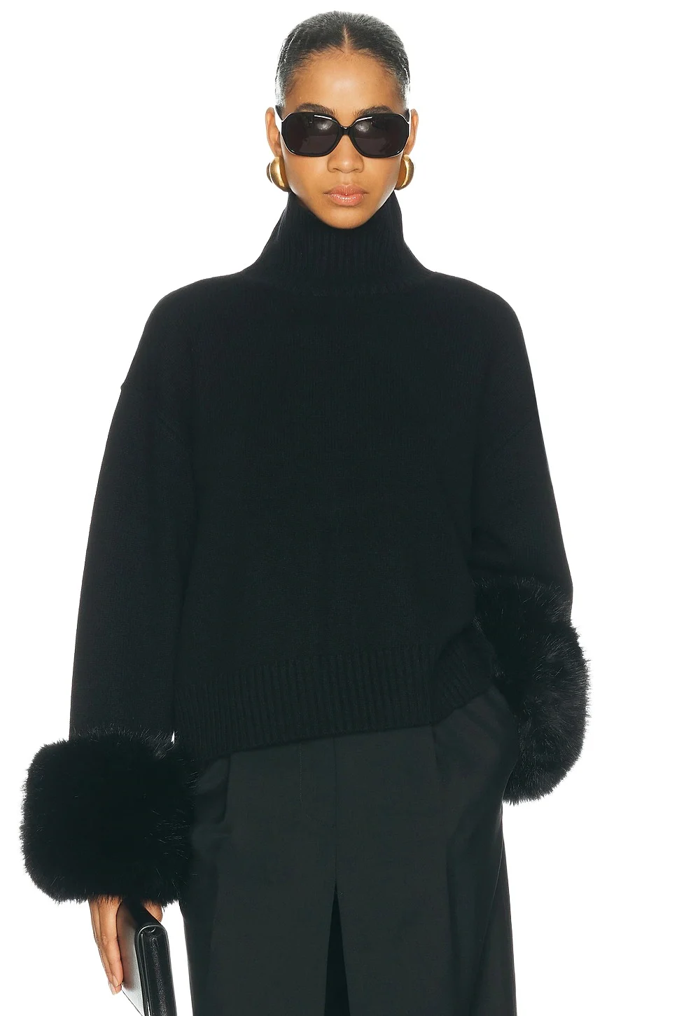X Blake Evin Marcia Fur Trim Sweater X Blake Evin Marcia Fur Trim Sweater