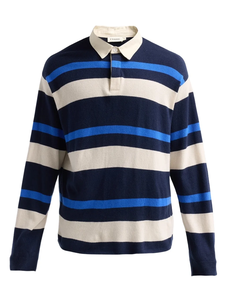 Frame Men's Striped Rugby Polo Sweater