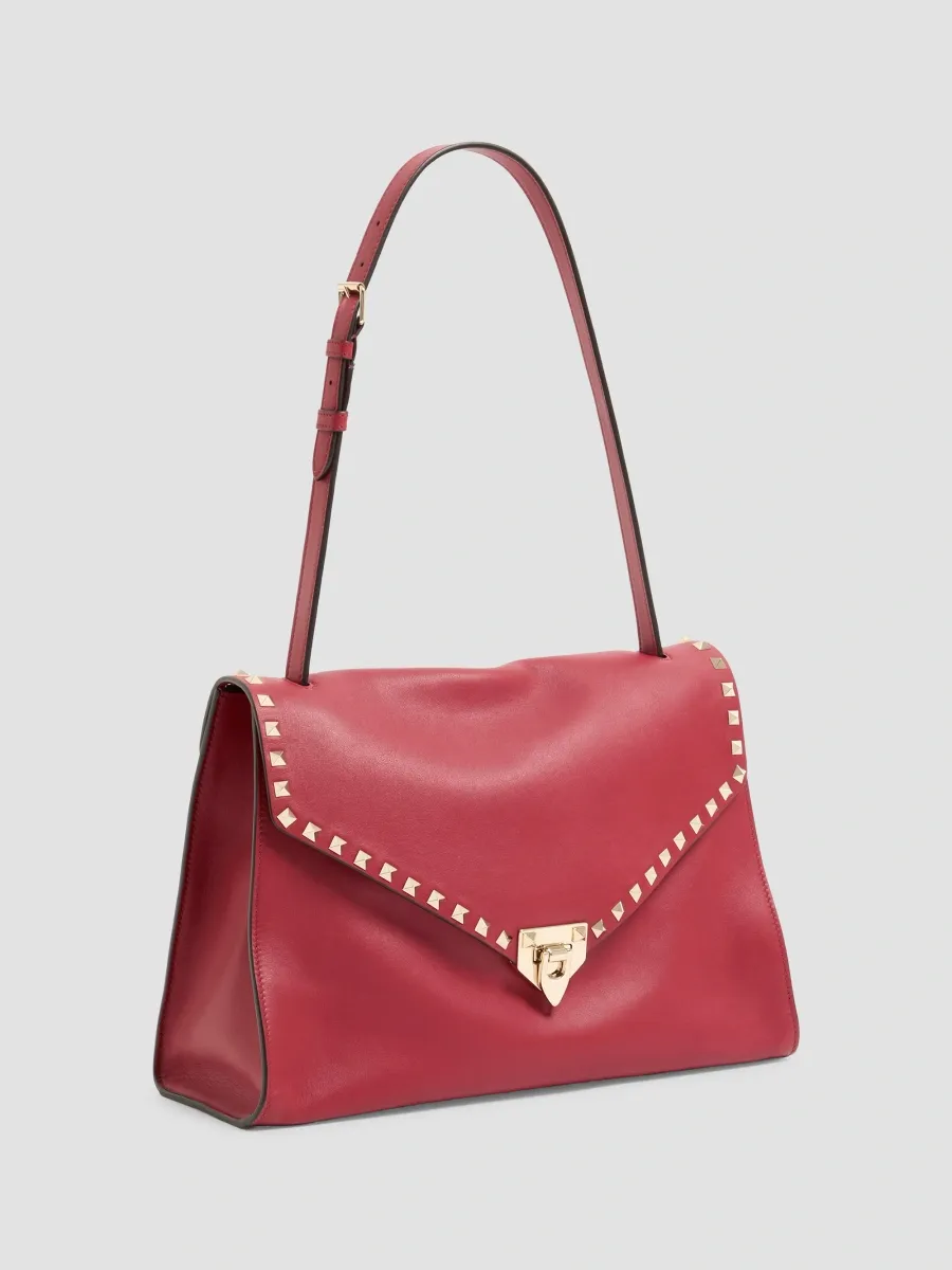 Valentino Women's Rockstud Maxxing Medium Shoulder Bag in Smooth Calfskin - Dark Red | Thumbnail 3 Valentino Women's Rockstud Maxxing Medium Shoulder Bag in Smooth Calfskin - Dark Red | Thumbnail 3
